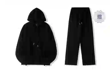 我是大卫 日系简约单排扣连帽宽松长袖休闲卫衣 男女同款