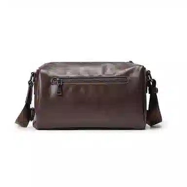 老人头 潮流简约通勤百搭高级感单肩包 合成革 斜挎包 男款 黑色/棕色