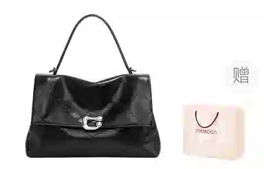 妙迪 小众设计高级感大容量时尚通勤休闲百搭 牛皮软皮 手提单肩斜挎包凯莉包 常规 女款 曜石黑