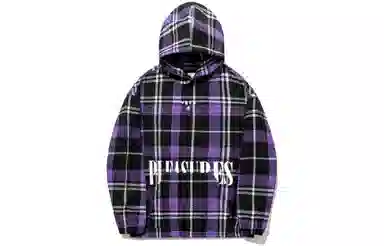 Li-Ning x PLEASURES Plaid Letter Print Hoodie