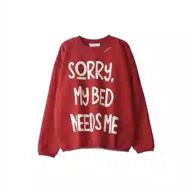 ROARINGWILD Letter Print Loose Fit Long Sleeve Sweatshirt