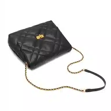 CLEVER&KETCH Quilted Black Gold Crossbody Bag