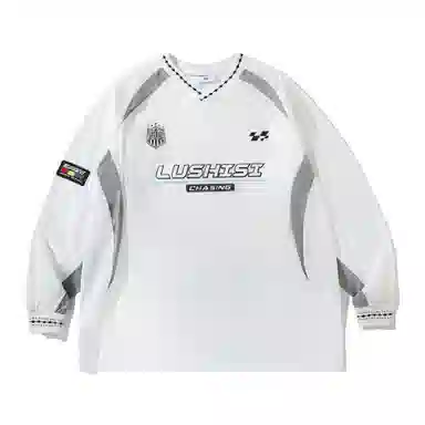 LUSHISI Racing V-Neck Long Sleeve Tee