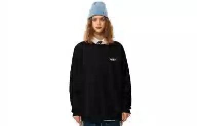 人本 印花图案简约户外逛街时尚宽松套头长袖圆领卫衣 男女同款