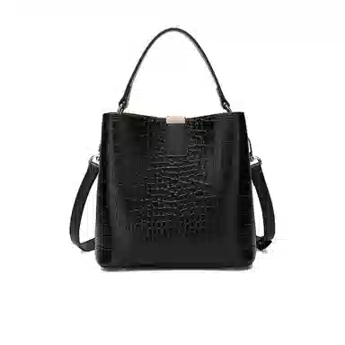 稻草人 时尚通勤实用高级感鳄鱼纹水桶包 聚氨酯革 手提包 常规 女款 多色