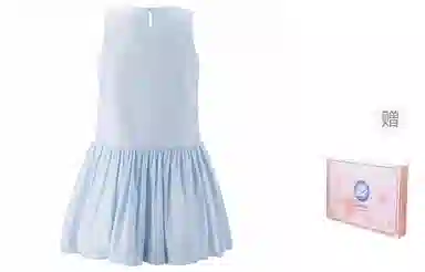 东鲸岁时记 高级感收腰性感纯欲无袖连衣裙 女款 礼盒装 蓝色