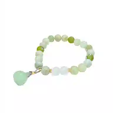 【清凉一夏】 指尖瑰宝 莲蓬夏日里的青提奶盖新中式复古文艺 显白小众 岫玉（蛇纹石玉） 玉石手串 男女同款情侣款