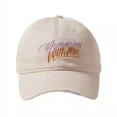 心水好物 日系原宿风街头嘻哈字母刺绣破洞时尚 棉 鸭舌帽 男女同款情侣款