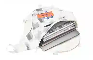 COEXISTENCE Reflective Backpack Large White Orange