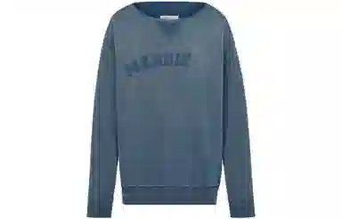 Maison Margiela Logo Embroidered Crewneck Sweatshirt Blue