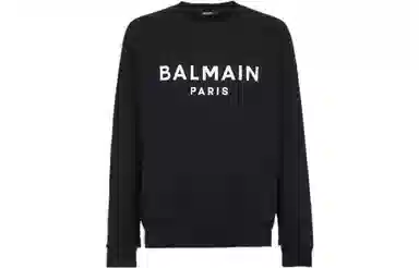 Balmain Logo Crewneck Sweatshirt Black