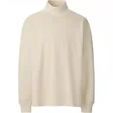 UNIQLO U Ribbed Turtleneck Pullover Beige