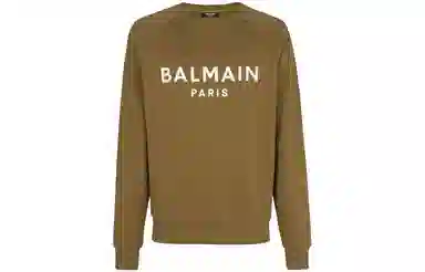 Balmain FW22 Logo Crewneck Sweatshirt Brown