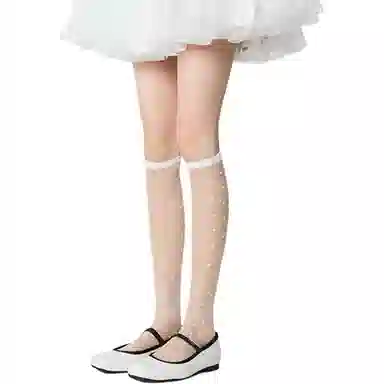 棉芝士 日系波点小腿袜子薄款甜美少女夏季长筒袜 女款