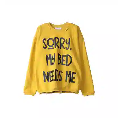 ROARINGWILD Letter Print Loose Fit Long Sleeve Sweatshirt