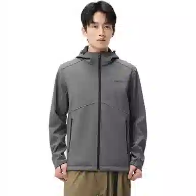 探路者 连帽纯色舒适简约夹克外套 男款 铅灰