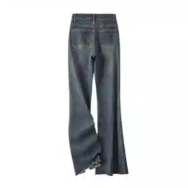 云妃秀 时尚休闲气质高腰开叉牛仔裤 女款