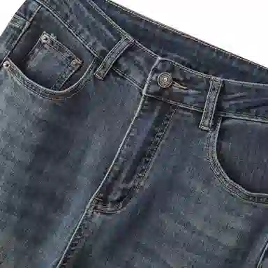 云妃秀 时尚休闲气质高腰开叉牛仔裤 女款