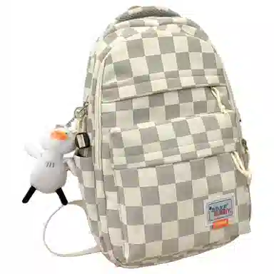 恒源祥 文艺风格子简约 尼龙 双肩包 男女同款情侣款 多色