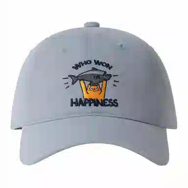 简约刺绣 复古软顶 可爱小猫户外百搭遮阳帽 棉 鸭舌帽 男女同款情侣款