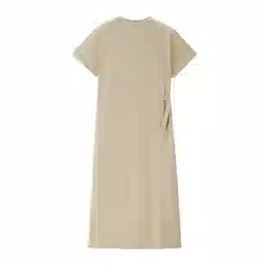 佐丹奴 侧腰带针织纯色短袖连衣裙 女款