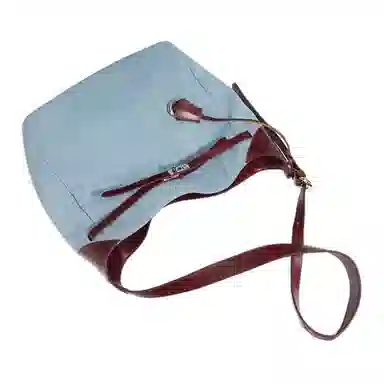 恒源祥 春季时尚百搭腋下包大气高级感真皮懒惰风百搭复古通勤 牛仔布 单肩包 常规 女款 蓝色配酒红/蓝色配粉色