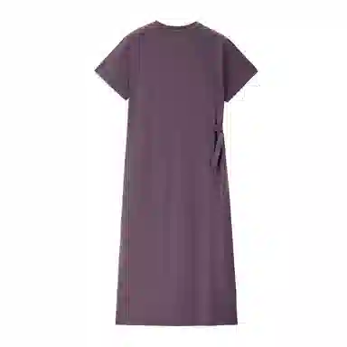 佐丹奴 侧腰带针织纯色短袖连衣裙 女款