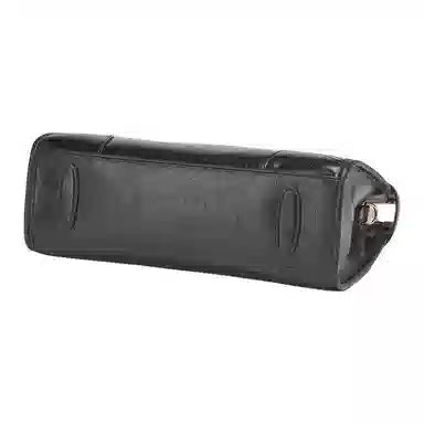 意尔康 高级感油蜡皮 合成革 手提包 中号 女款 黑色/咖啡