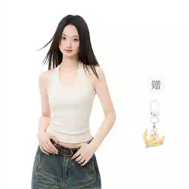 柏黛妃 设计感美背修身时尚吊带 女款 浅杏色