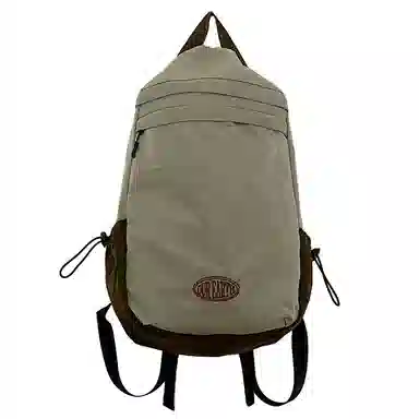 彤彤兔 纯色简约百搭 水洗布 双肩包背包 男女同款情侣款 藕色/绿色