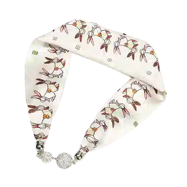 上海故事 百搭时尚磁扣气质多用吊坠锁骨链小领巾  丝巾 女款