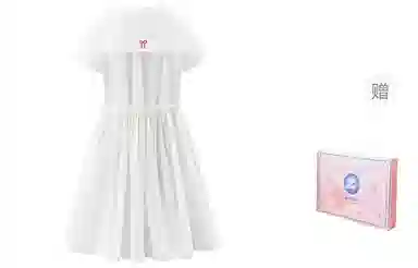 东鲸岁时记 学院风海军领纯色短袖连衣裙 女款 礼盒装 白色
