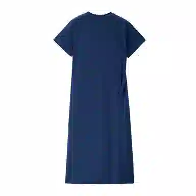 佐丹奴 侧腰带针织纯色短袖连衣裙 女款