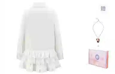 东鲸岁时记 蕾丝连衣裙小个子海边度假裙装套装 女款 礼盒装 白