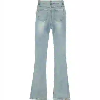 玫丝朵 侧开叉高弹微喇百搭马蹄牛仔裤 女款