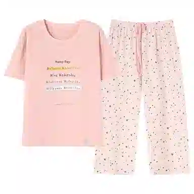 潞优野 凉感带胸垫休闲舒适睡衣套装 女款 粉色