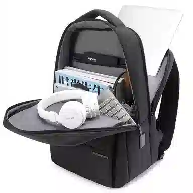 维多利亚旅行者 休闲商务风 皮膜 双肩包 常规 男女同款情侣款 曜石黑/现代灰/石墨灰