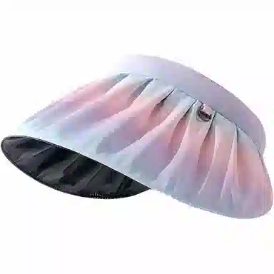 杨同学 贝壳黑胶遮阳帽夏季帽子遮阳帽显脸小空顶帽渐变色太阳帽女 聚酯纤维 防晒帽 女款