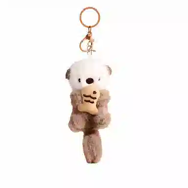 丹琴 萌趣可爱海獭 创意卡通动物玩偶钥匙扣书包公仔 毛绒 挂件 男女同款情侣款