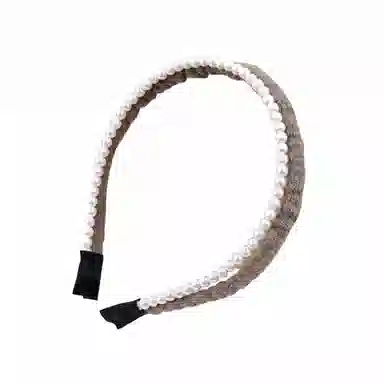 彤彤兔 秋冬温柔小香风双层珍珠文艺高级感高颅顶 毛线 发箍 女款