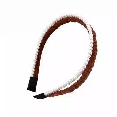 彤彤兔 秋冬温柔小香风双层珍珠文艺高级感高颅顶 毛线 发箍 女款