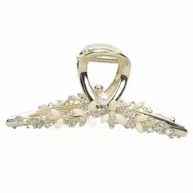 彤彤兔 镶钻花朵金属大抓夹精致甜美气质鲨鱼夹日韩高级感发饰 合金 发夹 女款