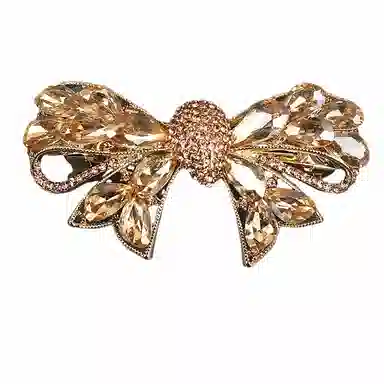 彤彤兔 半扎发弹簧夹精致捷克钻金属蝴蝶结弹簧夹发饰 合金 发夹 女款