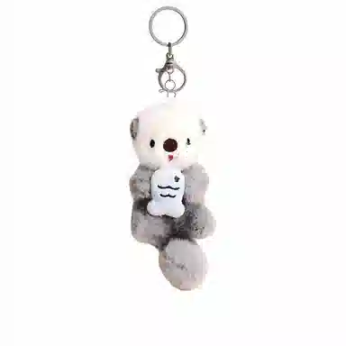 丹琴 萌趣可爱海獭 创意卡通动物玩偶钥匙扣书包公仔 毛绒 挂件 男女同款情侣款
