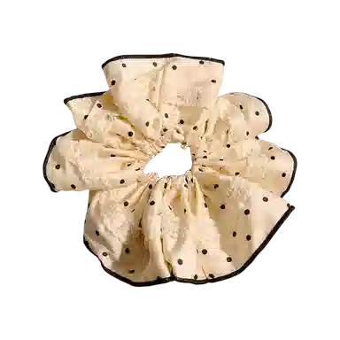 贯古今 蕾丝花边波点小香风超大头花 布艺 发圈 女款