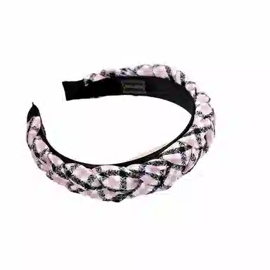 彤彤兔 法式小香风交叉拼色压发发捆高颅顶 涤纶 发箍 女款