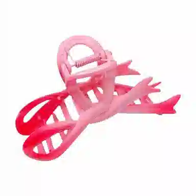 彤彤兔 渐变色蝴蝶结抓夹大号鲨鱼夹高级感盘子头饰个性后脑勺 树脂 发夹 女款