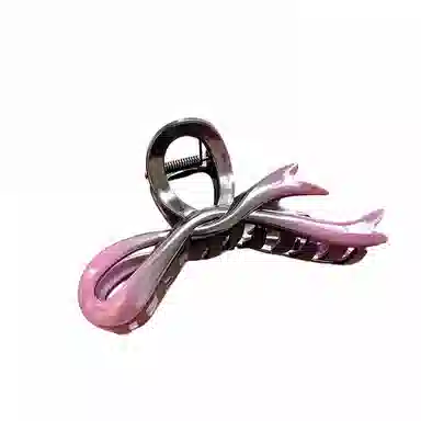 彤彤兔 渐变色蝴蝶结抓夹大号鲨鱼夹高级感盘子头饰个性后脑勺 树脂 发夹 女款