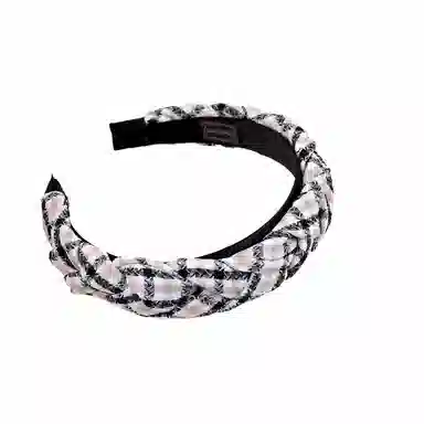 彤彤兔 法式小香风交叉拼色压发发捆高颅顶 涤纶 发箍 女款