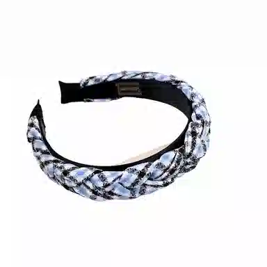 彤彤兔 法式小香风交叉拼色压发发捆高颅顶 涤纶 发箍 女款